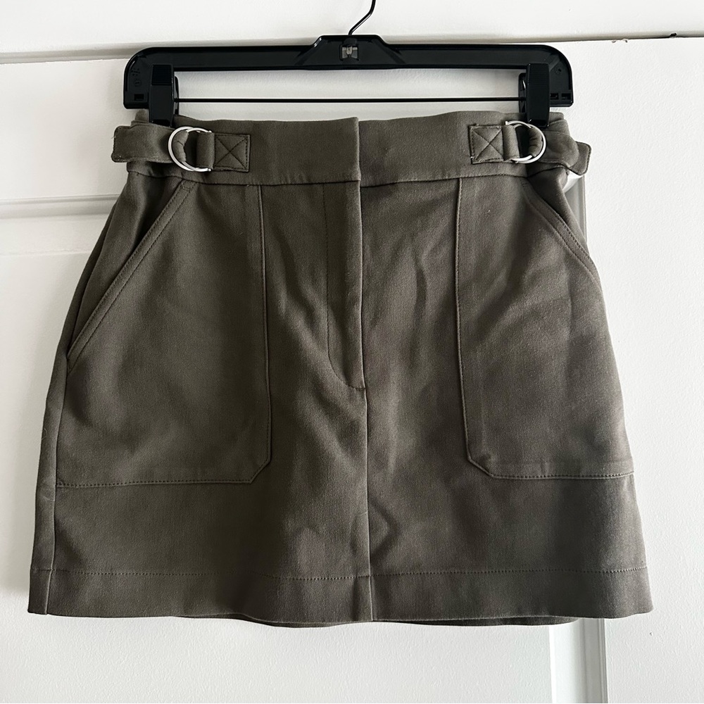 Express Khaki Green Mini Skirt with Belt NWT